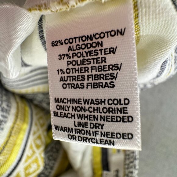 Ann Taylor LOFT Knit Rivera Shorts Sz 0 Yellow White Grayish Black Striped Boho - Picture 7 of 13